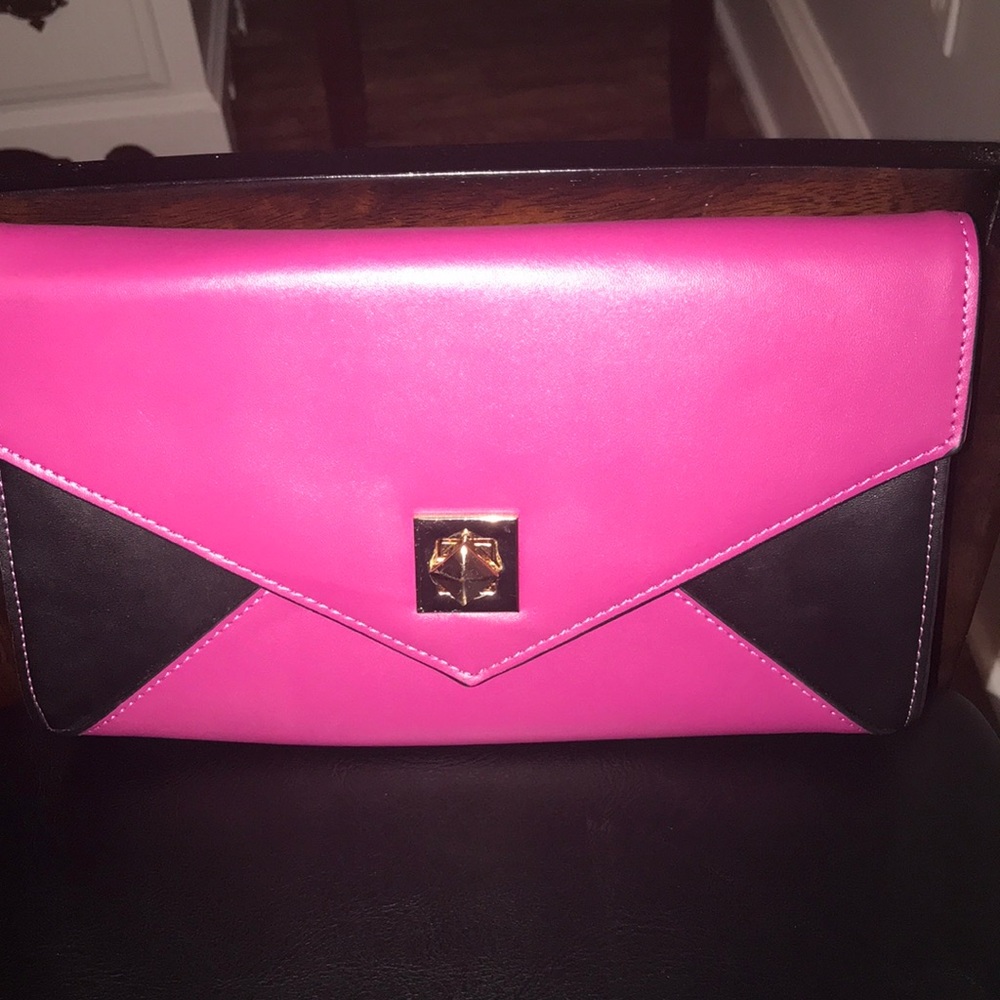 Small Pink and Black Clutch